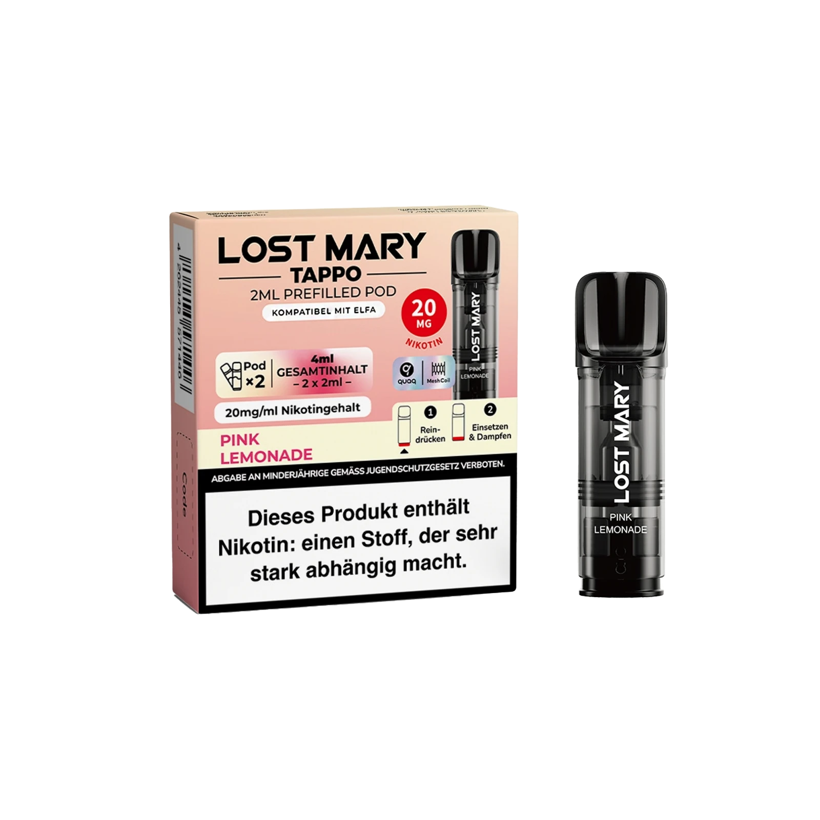 Lost Mary Tappo Pink Lemonade: Umweltfreundliches Pod-System mit Prefilled Pods 2