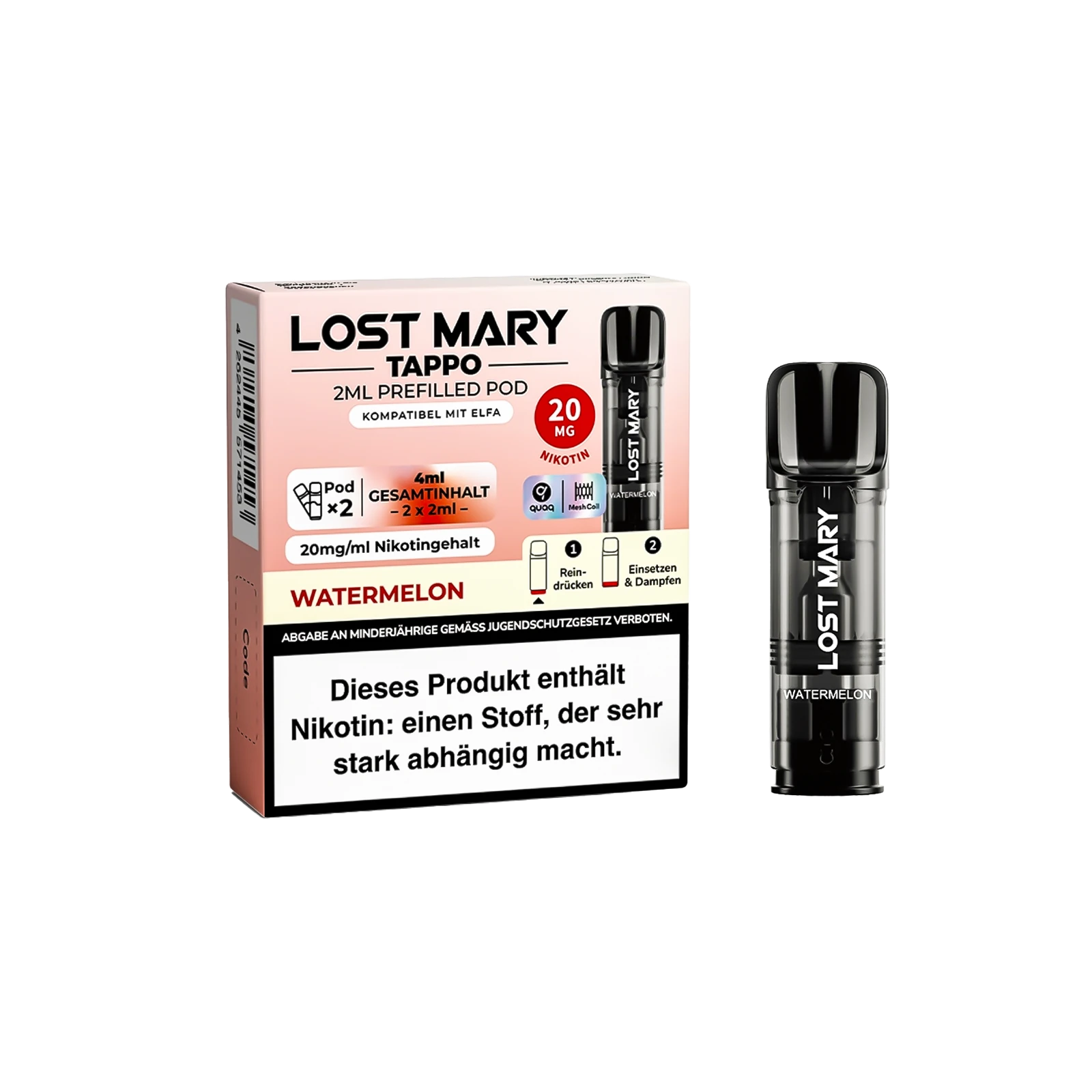 Lost Mary Tappo Watermelon: Umweltfreundliches Pod-System mit Prefilled Pods 2