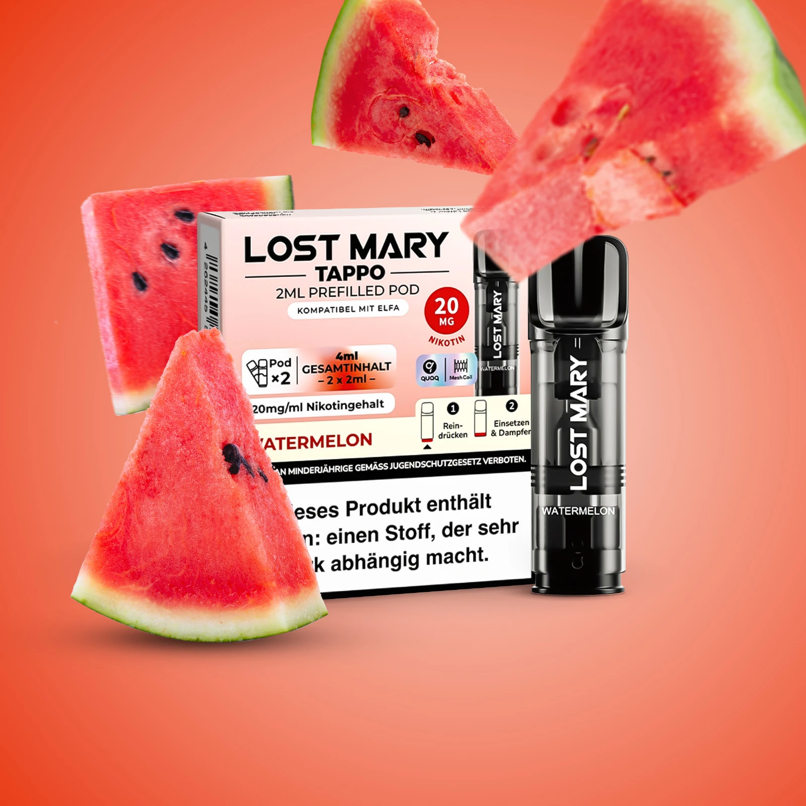 Lost Mary Tappo Watermelon: Umweltfreundliches Pod-System mit Prefilled Pods