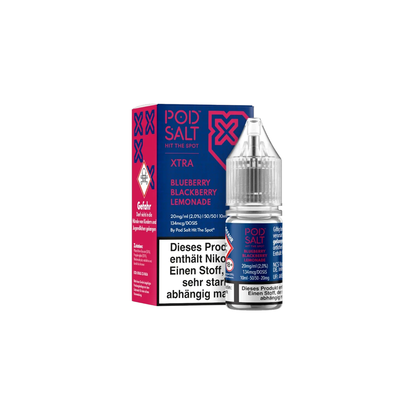 Pod Salt Xtra Nikotinsalz E-Liquid Blueberry Blackberry Lemonade 10 ml mit 20 mg günstig bestellen 2