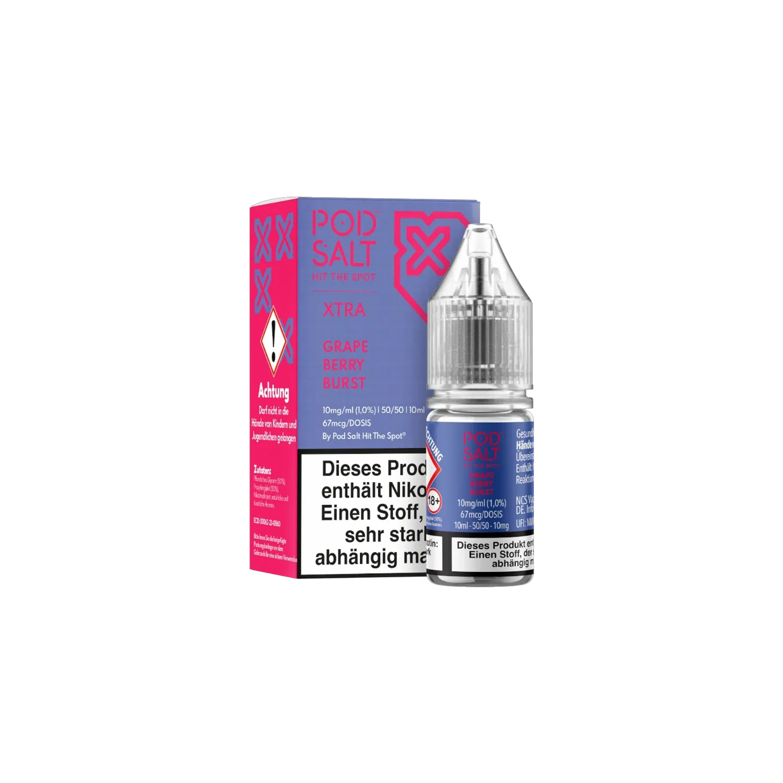 Pod Salt Xtra Nikotinsalz E-Liquid Grape Berry Burst 10 ml mit 10 mg günstig bestellen 2