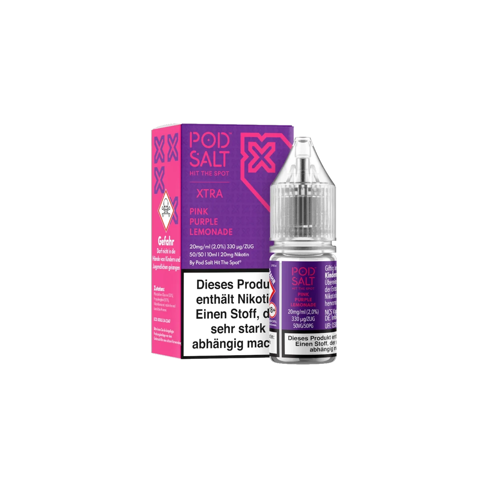 Pod Salt Xtra Nikotinsalz E-Liquid Pink Purple Lemonade 10 ml mit 20 mg günstig bestellen 2