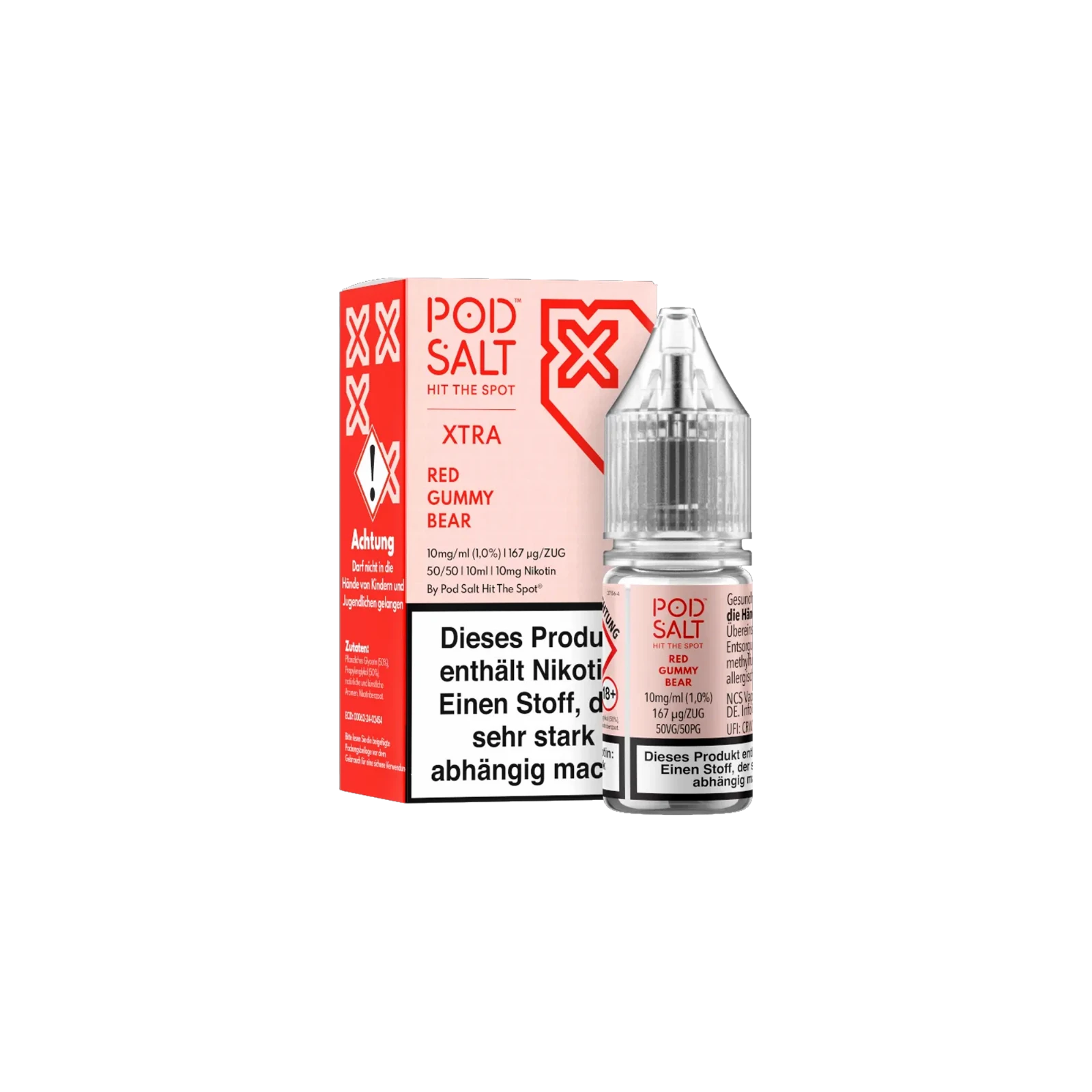 Pod Salt Xtra Nikotinsalz E-Liquid Red Gummy Bear 10 ml mit 10 mg günstig bestellen 2