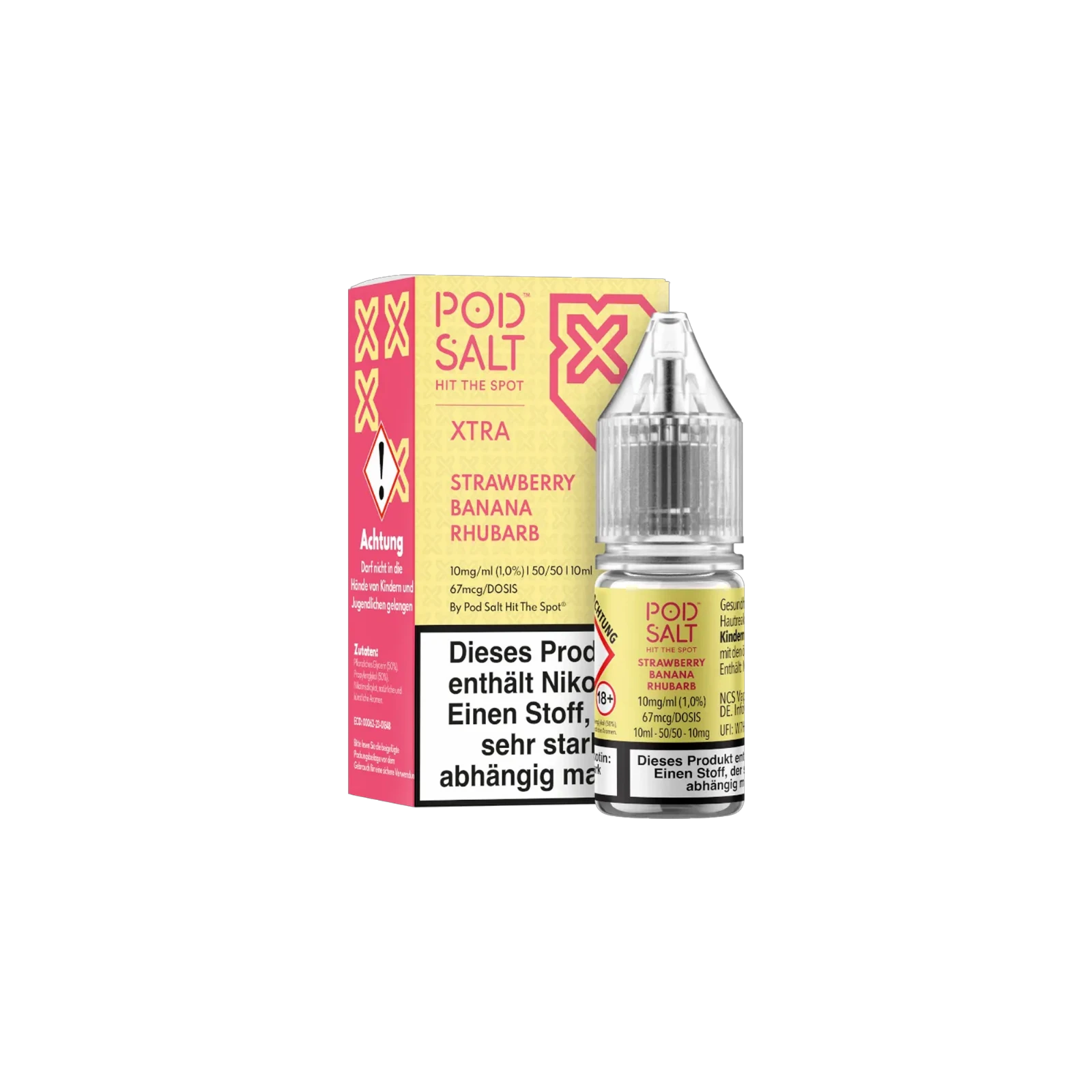 Pod Salt Xtra Nikotinsalz E-Liquid Strawberry Banana Rhubarb 10 ml mit 10 mg günstig bestellen 2