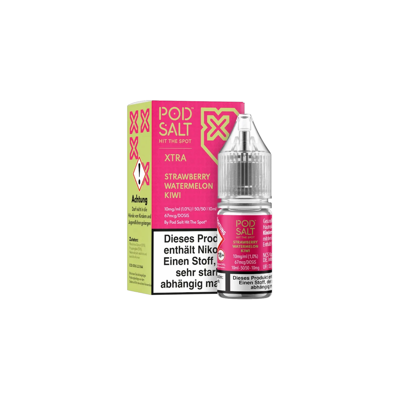 Pod Salt Xtra Nikotinsalz E-Liquid Strawberry Watermelon Kiwi 10 ml mit 10 mg günstig bestellen 2