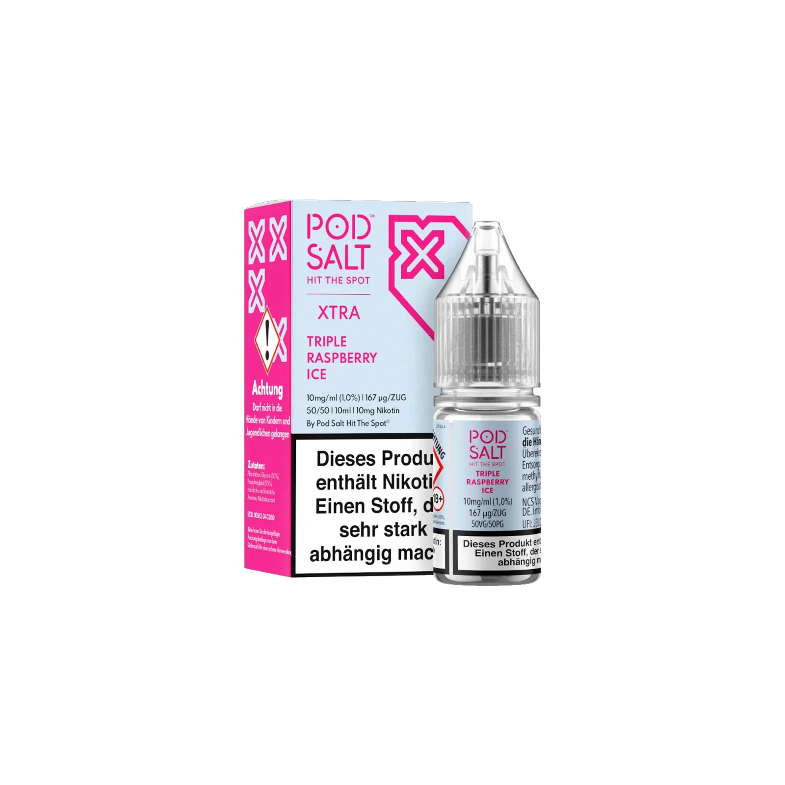 Pod Salt Xtra Nikotinsalz E-Liquid Triple Raspberry Ice 10 ml mit 10 mg günstig bestellen 2