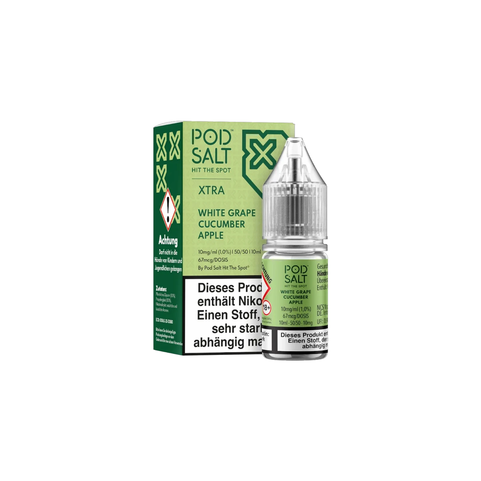 Pod Salt Xtra Nikotinsalz E-Liquid White Grape Cucumber Apple 10 ml mit 10 mg günstig bestellen 2