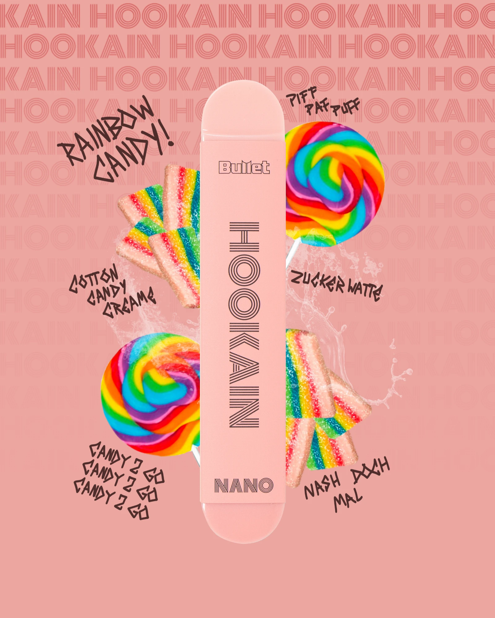 HOOKAiN Nano X Vapestick Rainbow Candy Einweg E-Zigarette
