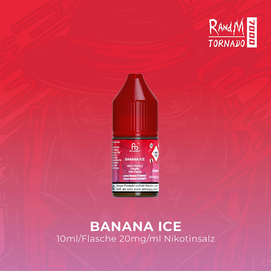 RandM Tornado 7000 Banana Ice E-Liquid Nikotinsalz 20 mg | Vape Liquids 1