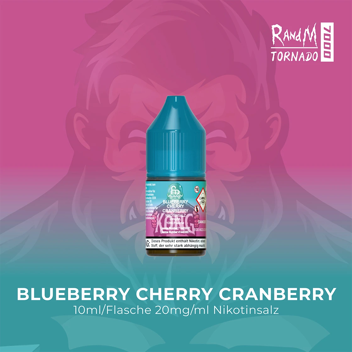 RandM Tornado 7000 Blue Cherry Cranberry E-Liquid Nikotinsalz 20 mg | Vape Liquids 1