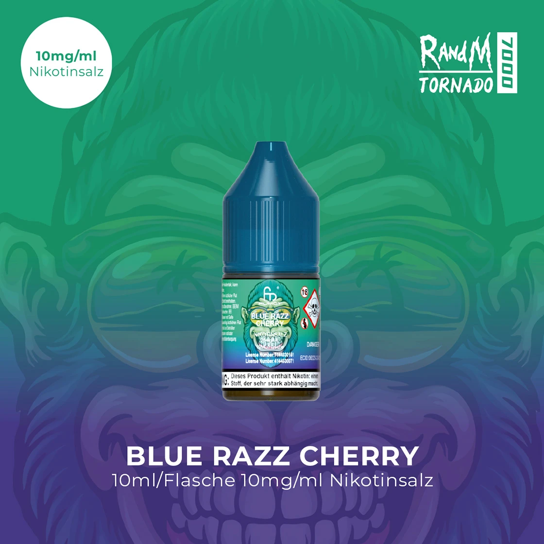 RandM Tornado 7000 | Blue Razz Cherry E-Liquid Nikotinsalz 10 mg 1