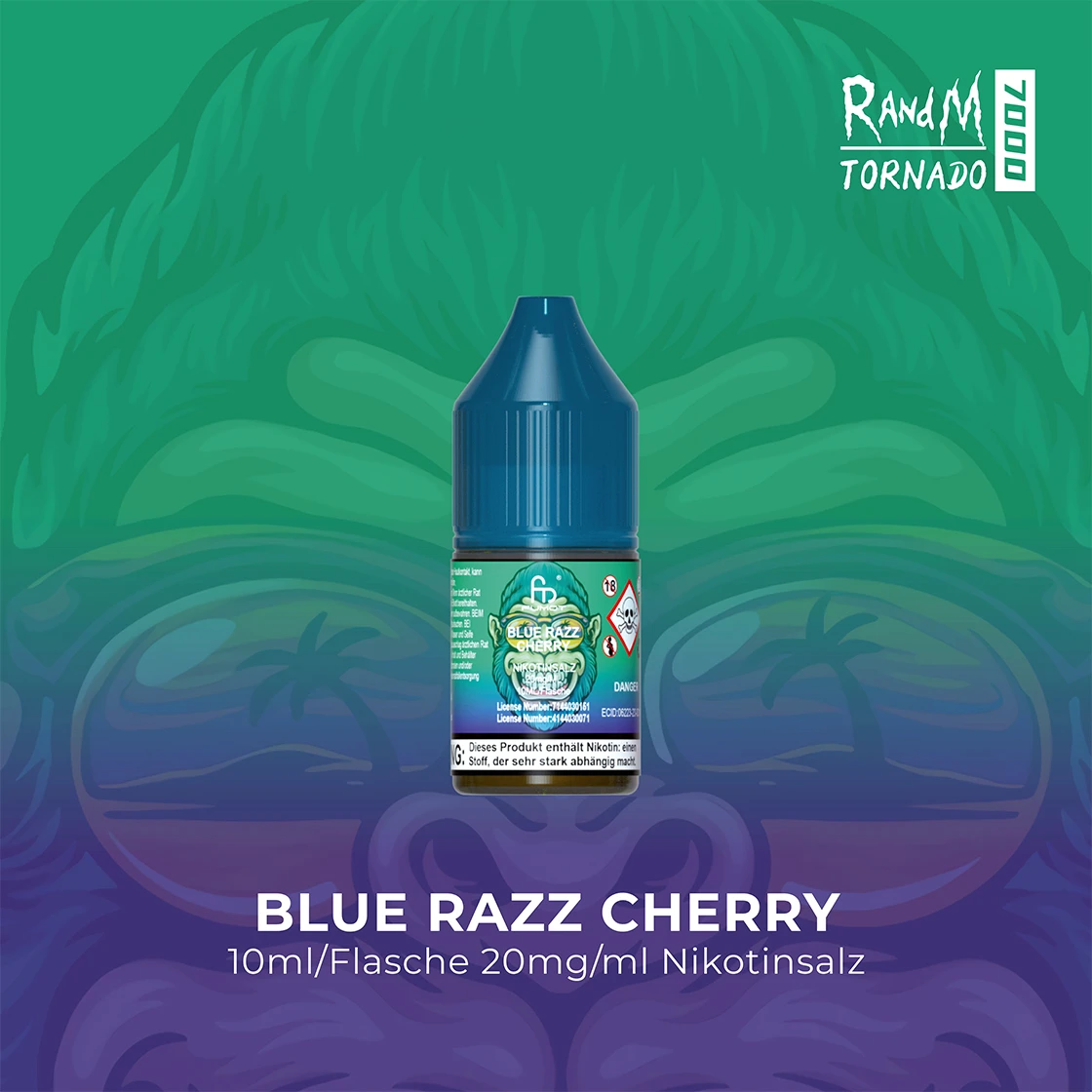 RandM Tornado 7000 Blue Razz Cherry E-Liquid Nikotinsalz 20 mg | Vape Liquids 1