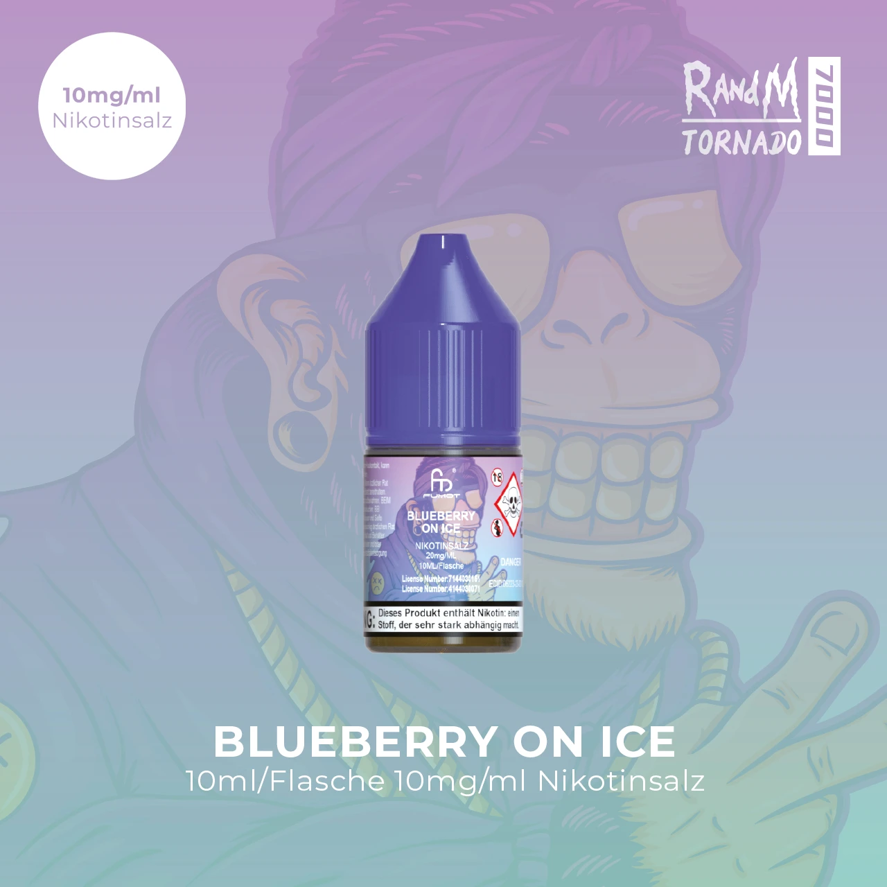 RandM Tornado 7000 | Blueberry on Ice E-Liquid Nikotinsalz 10 mg 1