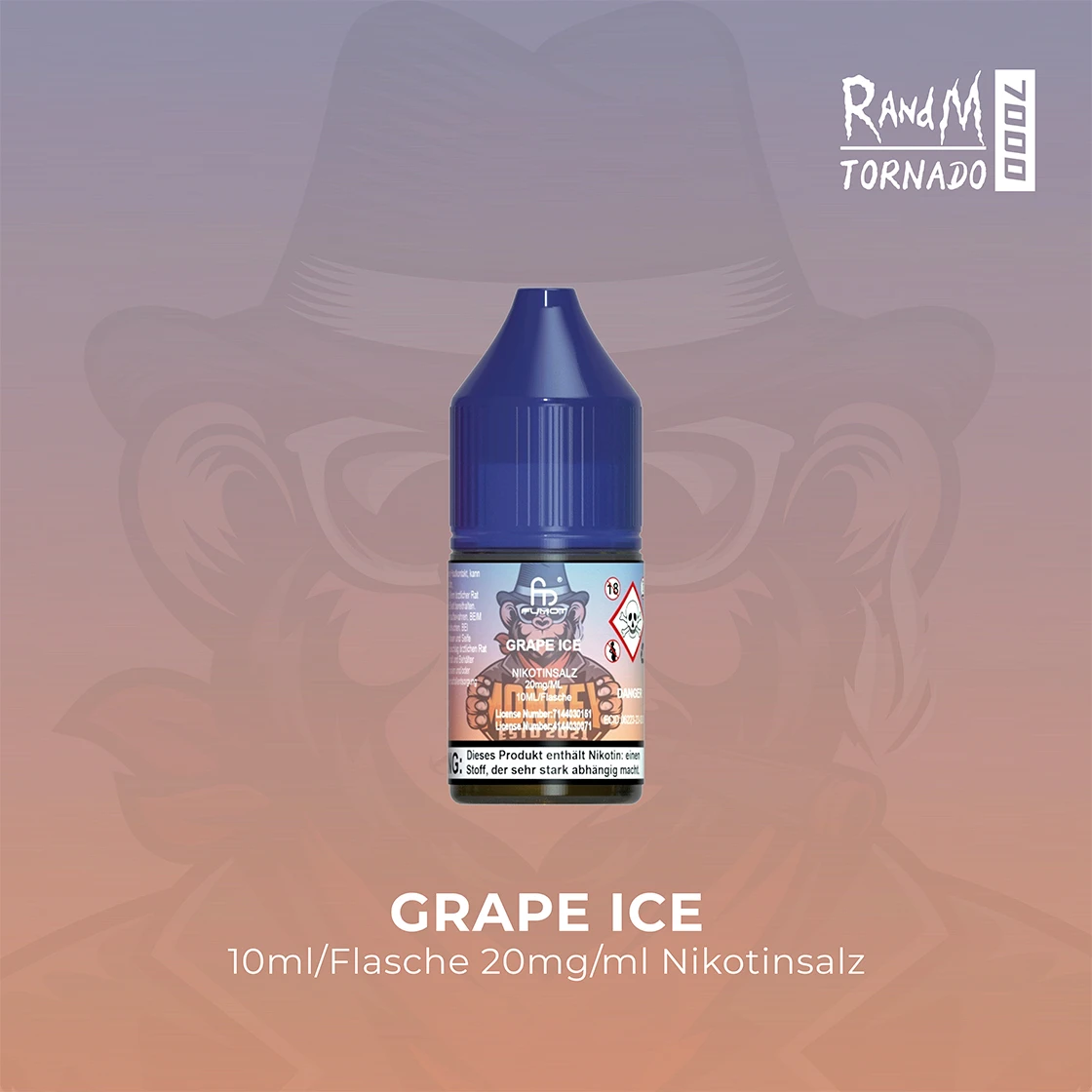 RandM Tornado 7000 Grape Ice E-Liquid Nikotinsalz 20 mg | Vape Liquids 1