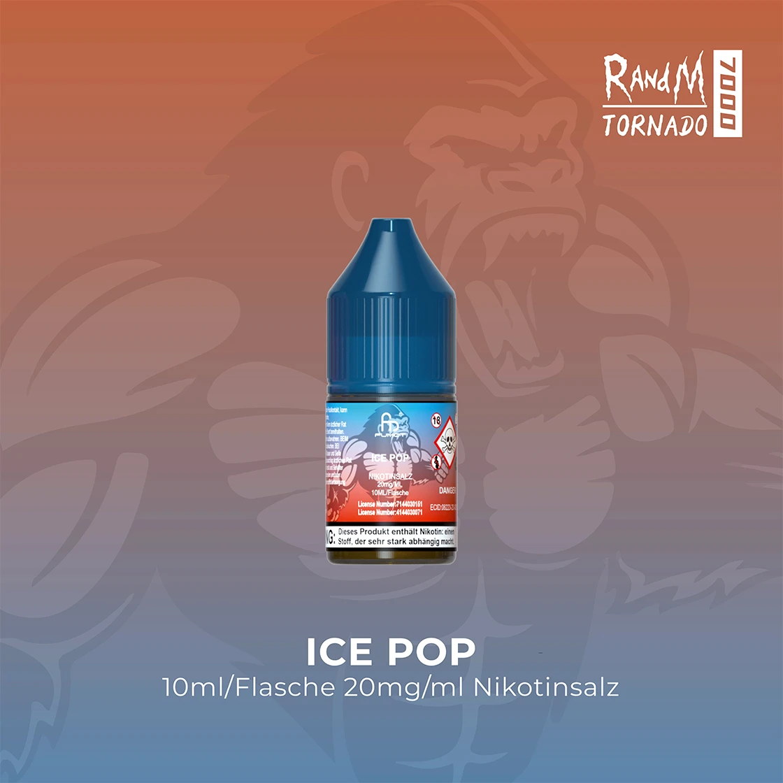 RandM Tornado 7000 Ice Pop E-Liquid Nikotinsalz 20 mg | Vape Liquids 1
