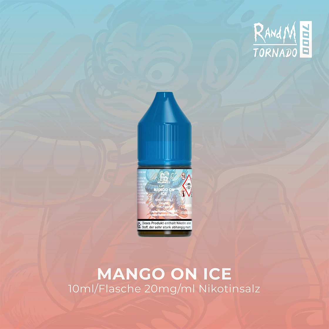 RandM Tornado 7000 Mango on Ice E-Liquid Nikotinsalz 20 mg | Vape Liquids 1