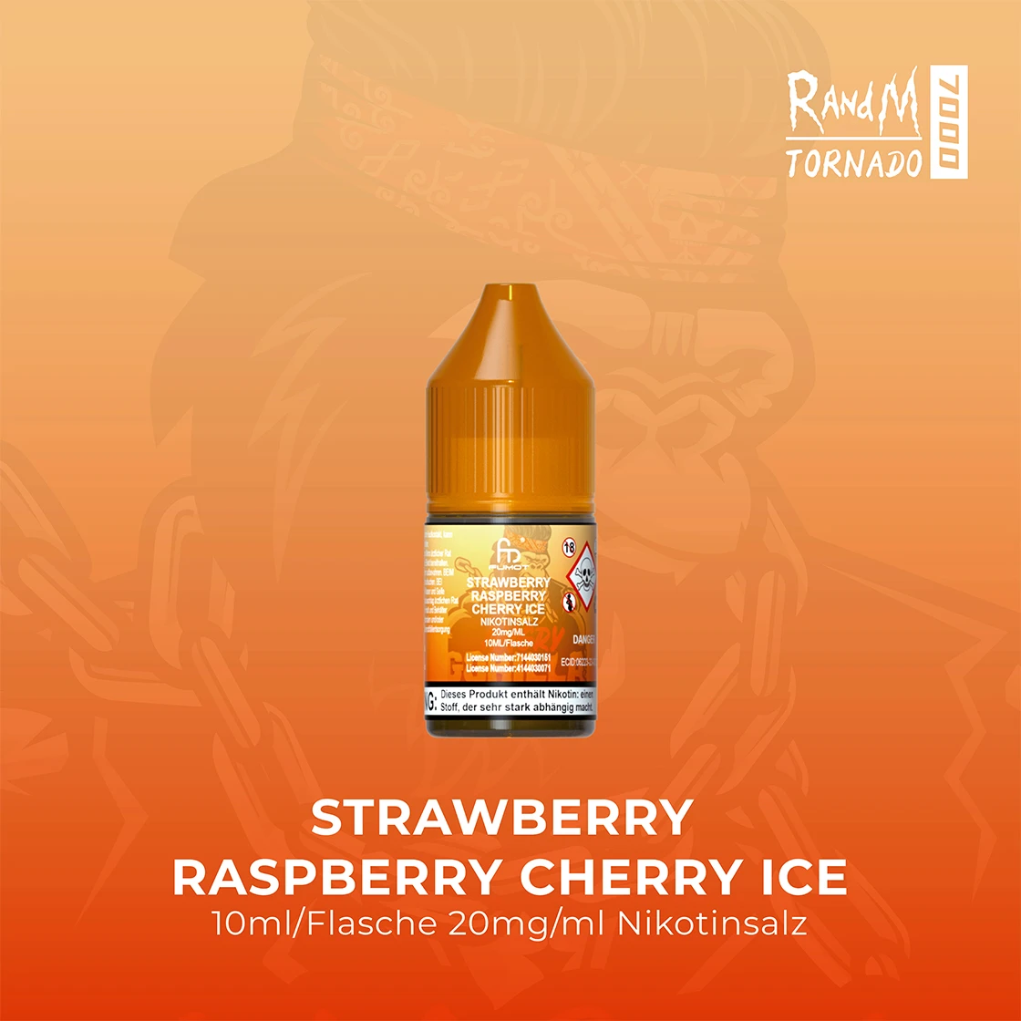 RandM Tornado 7000 Straw Rasp Cherry Ice E-Liquid Nikotinsalz 20 mg | Vape Liquids 1