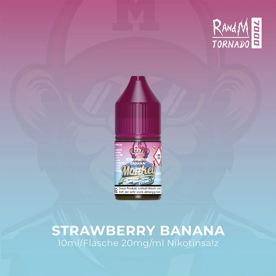 RandM Tornado 7000 Strawberry Banana E-Liquid Nikotinsalz 20 mg | Vape Liquids 1