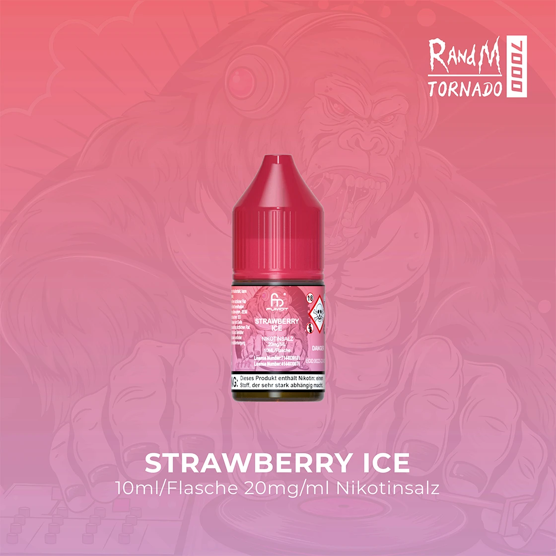 RandM Tornado 7000 Strawberry Ice E-Liquid Nikotinsalz 20 mg | Vape Liquids 1