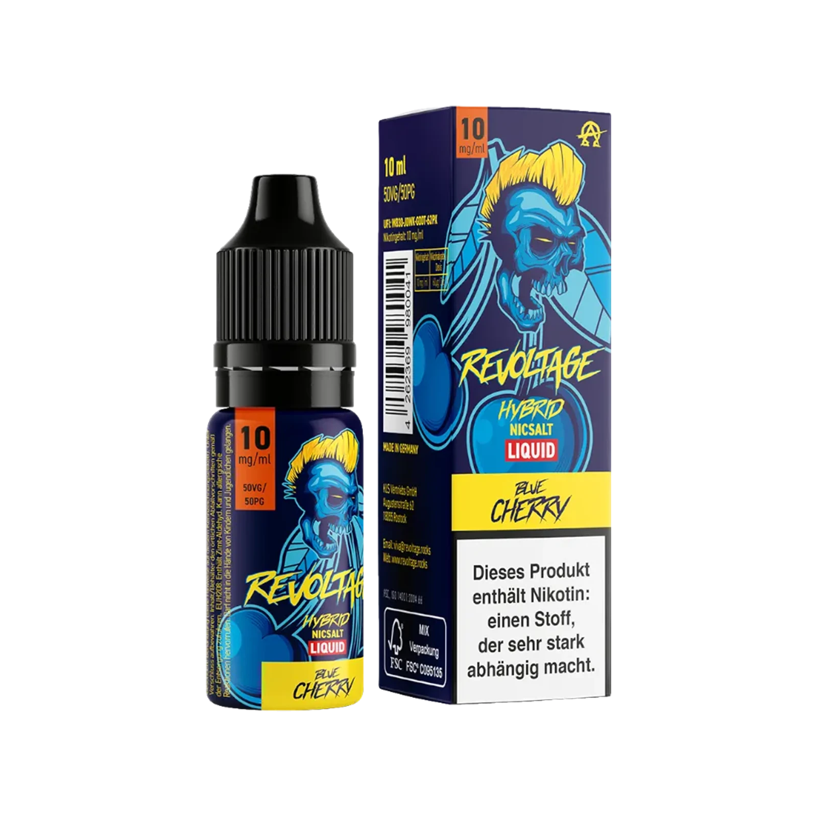 Revoltage - E-Liquid - Nikotinsalz - Blue Cherry - 10 ml - 10 mg 2