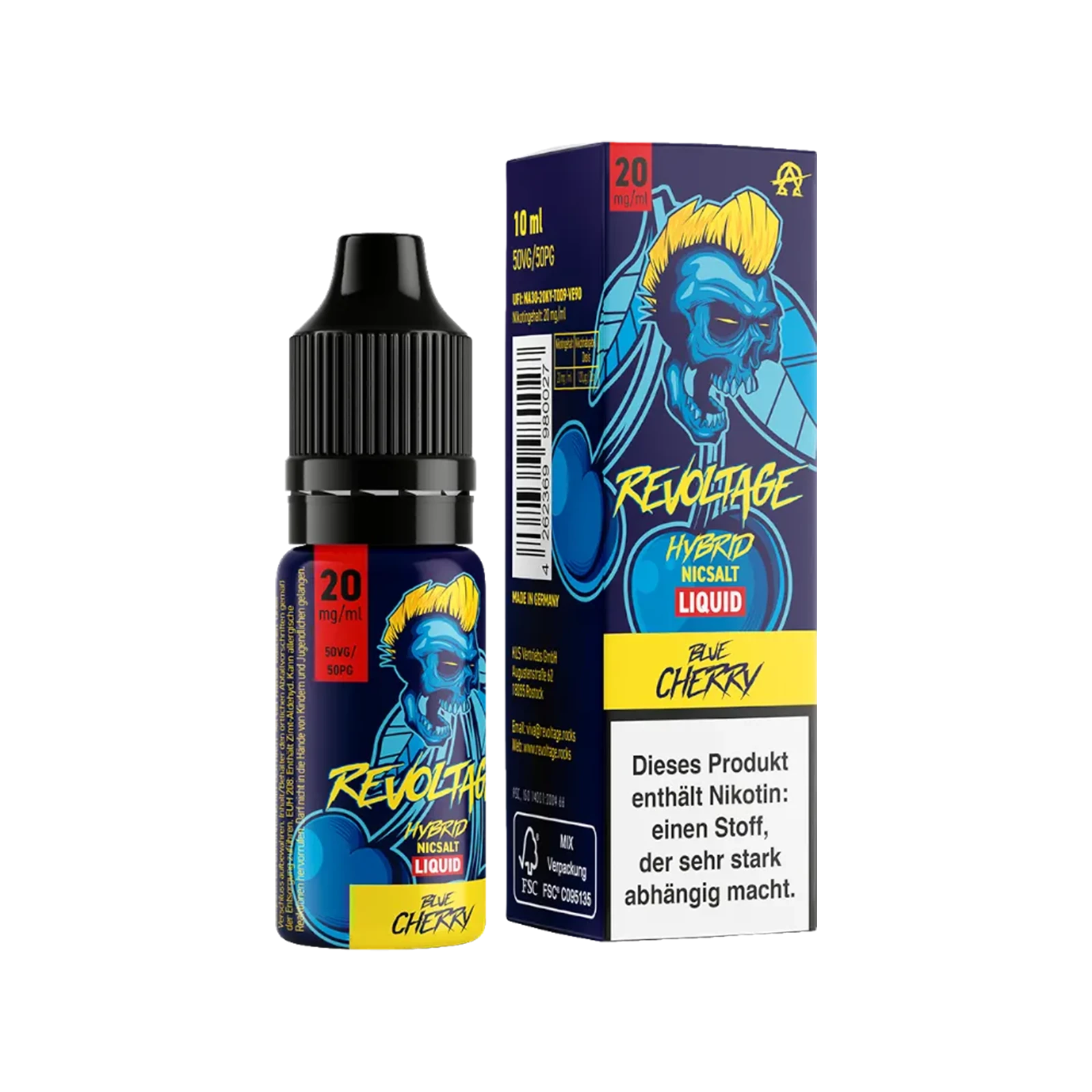 Revoltage - E-Liquid - Nikotinsalz - Blue Cherry - 10 ml - 20 mg 2