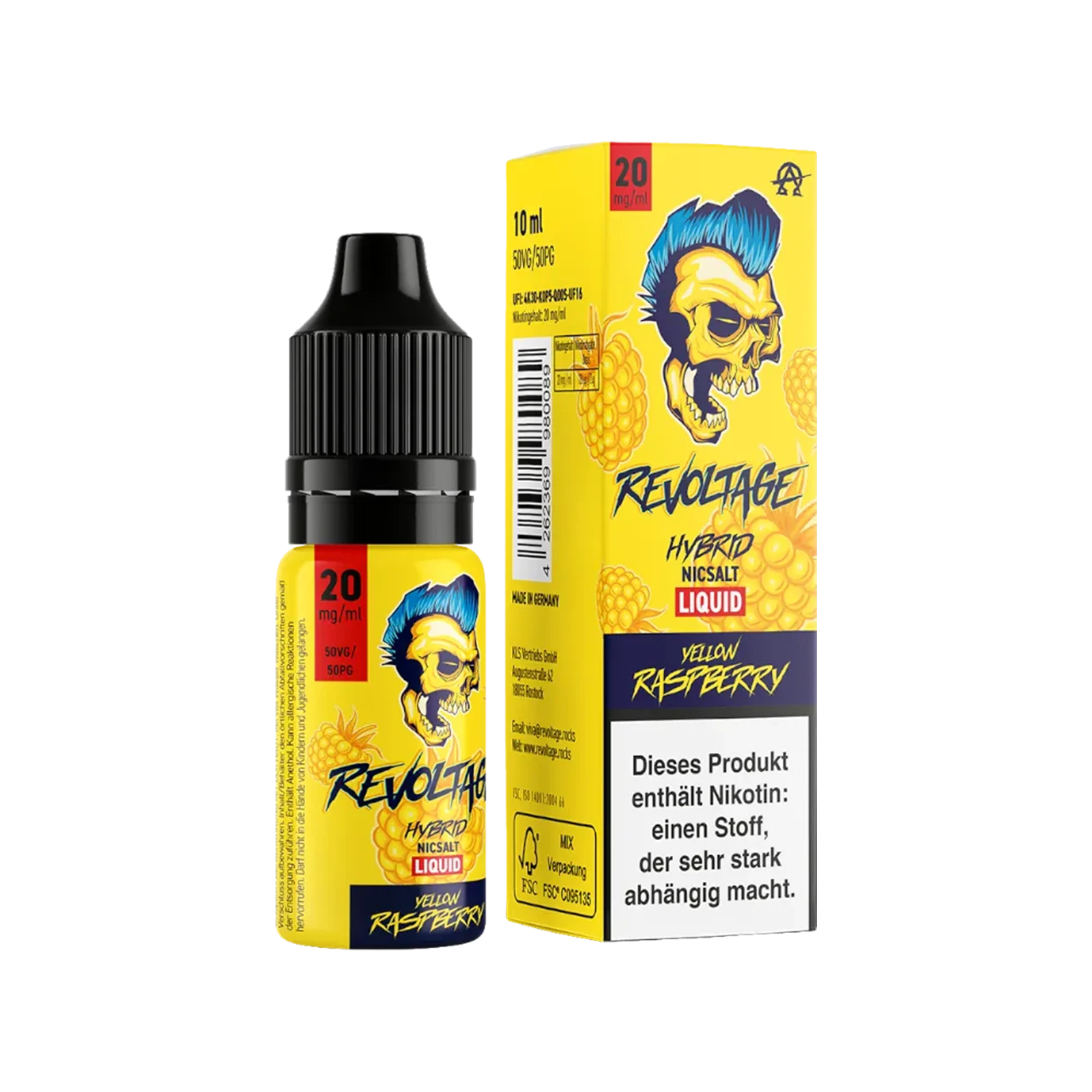 Revoltage - E-Liquid - Nikotinsalz - Yellow Raspberry - 10 ml - 20 mg 2