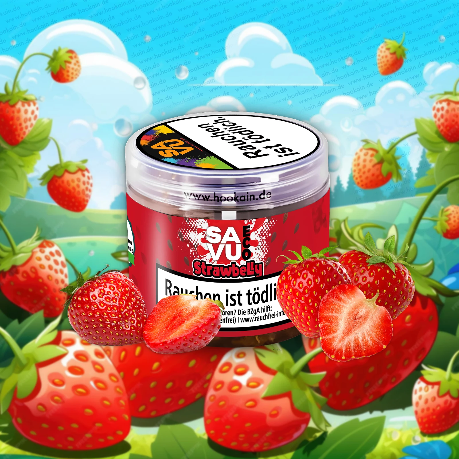 Savu ECO - Strawbelly 75g Pfeifentabak mit Erdbeergeschmack | Premium Virginia Tabak