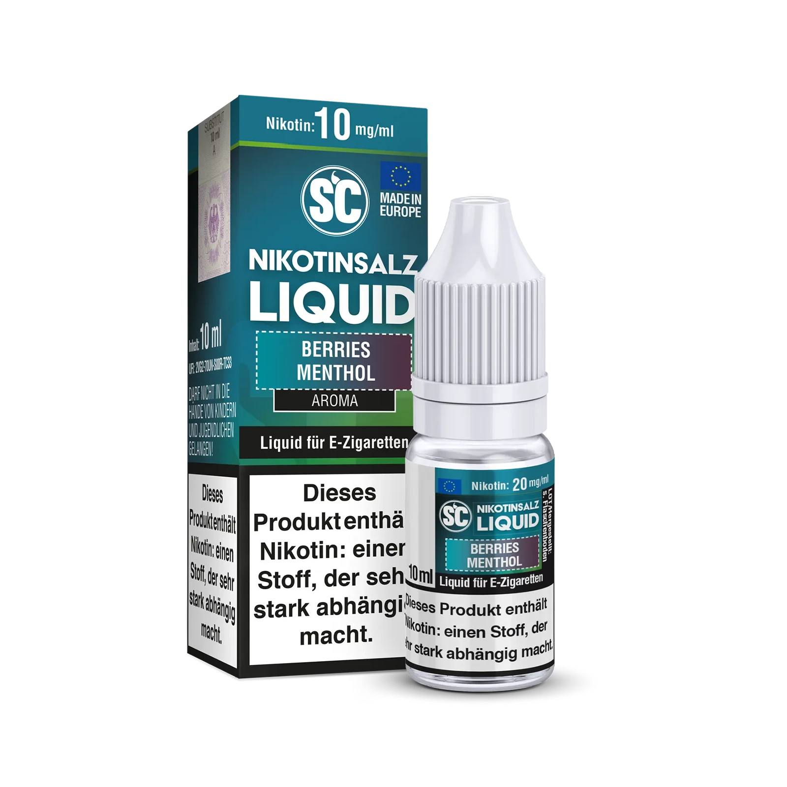 SC - E-Liquid - Nikotinsalz - Berries Menthol - 10 ml - 10 mg b