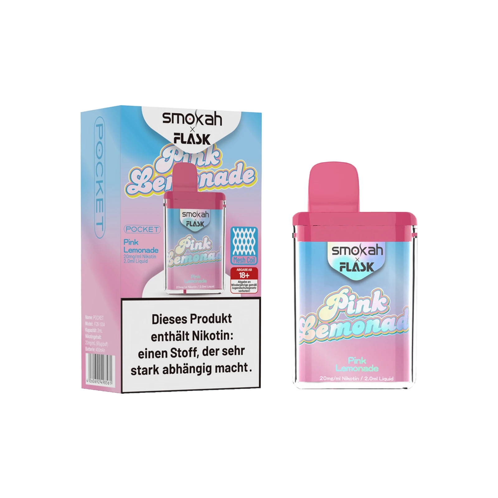 Smokah - Flask - Pink Lemonade - Vapestick | Alle neuen Sorten günstig online kaufen - Hookain E-Shisha Onlineshop 2