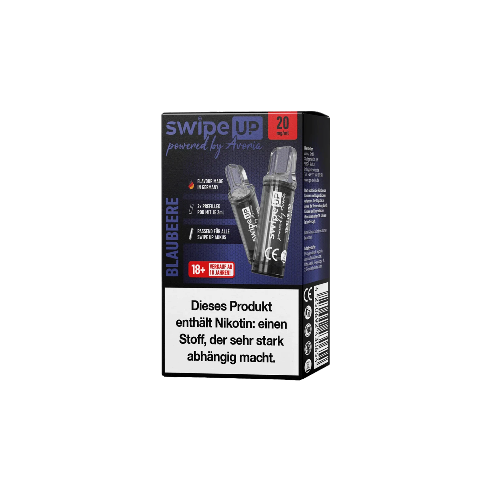 Swipe Up E-Liquid Prefilled Pods Blaubeere von Avoria kaufen 2