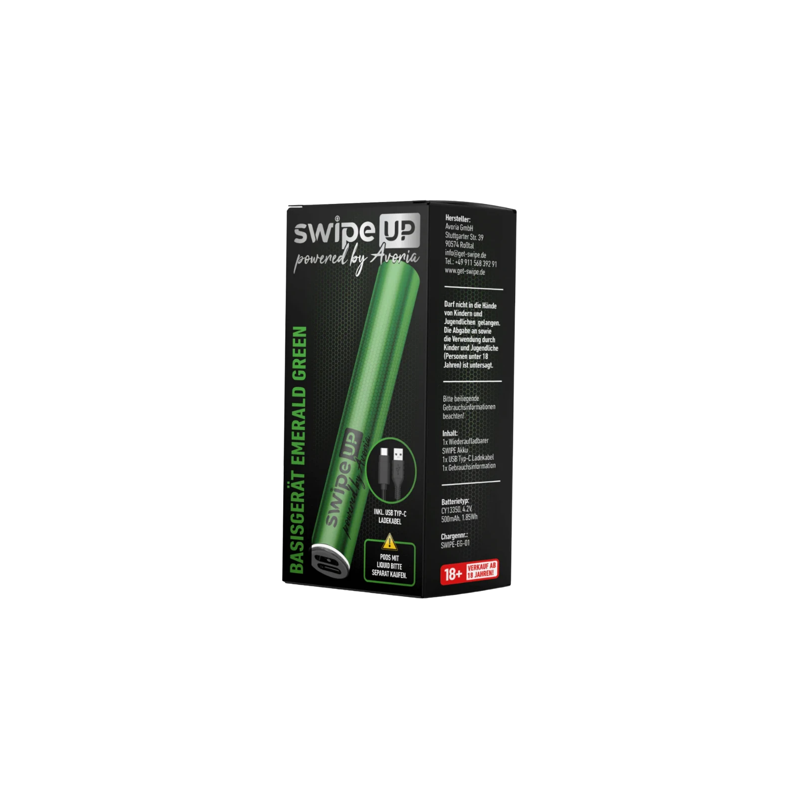 Swipe Up Prefilled Pod System Basisgerät Emerald Green von Avoria kaufen 2