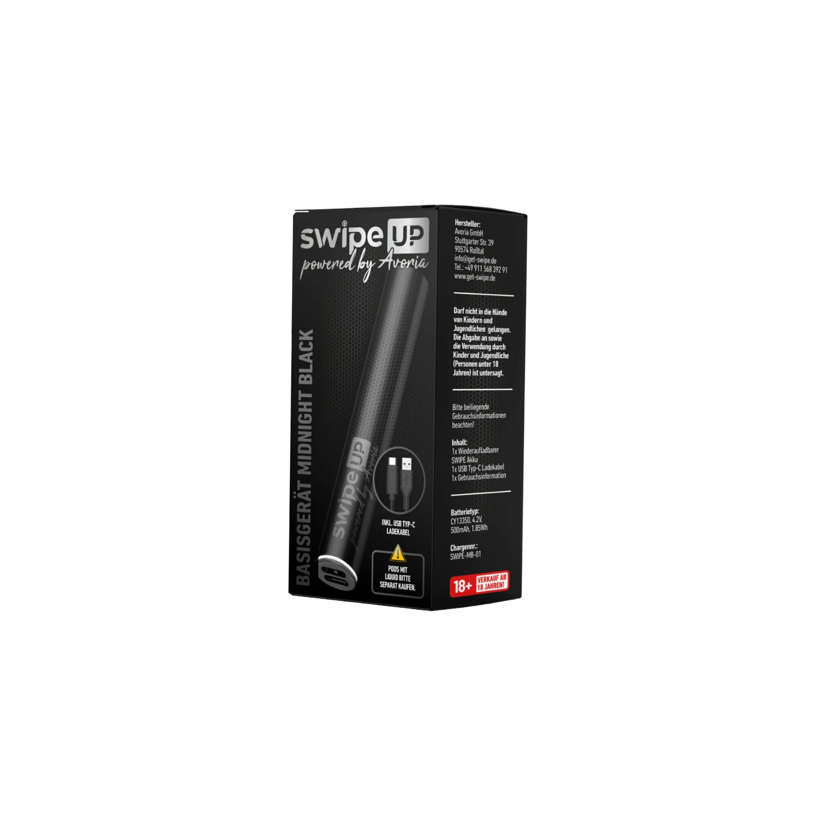 Swipe Up Prefilled Pod System Basisgerät Midnight Black von Avoria kaufen 2