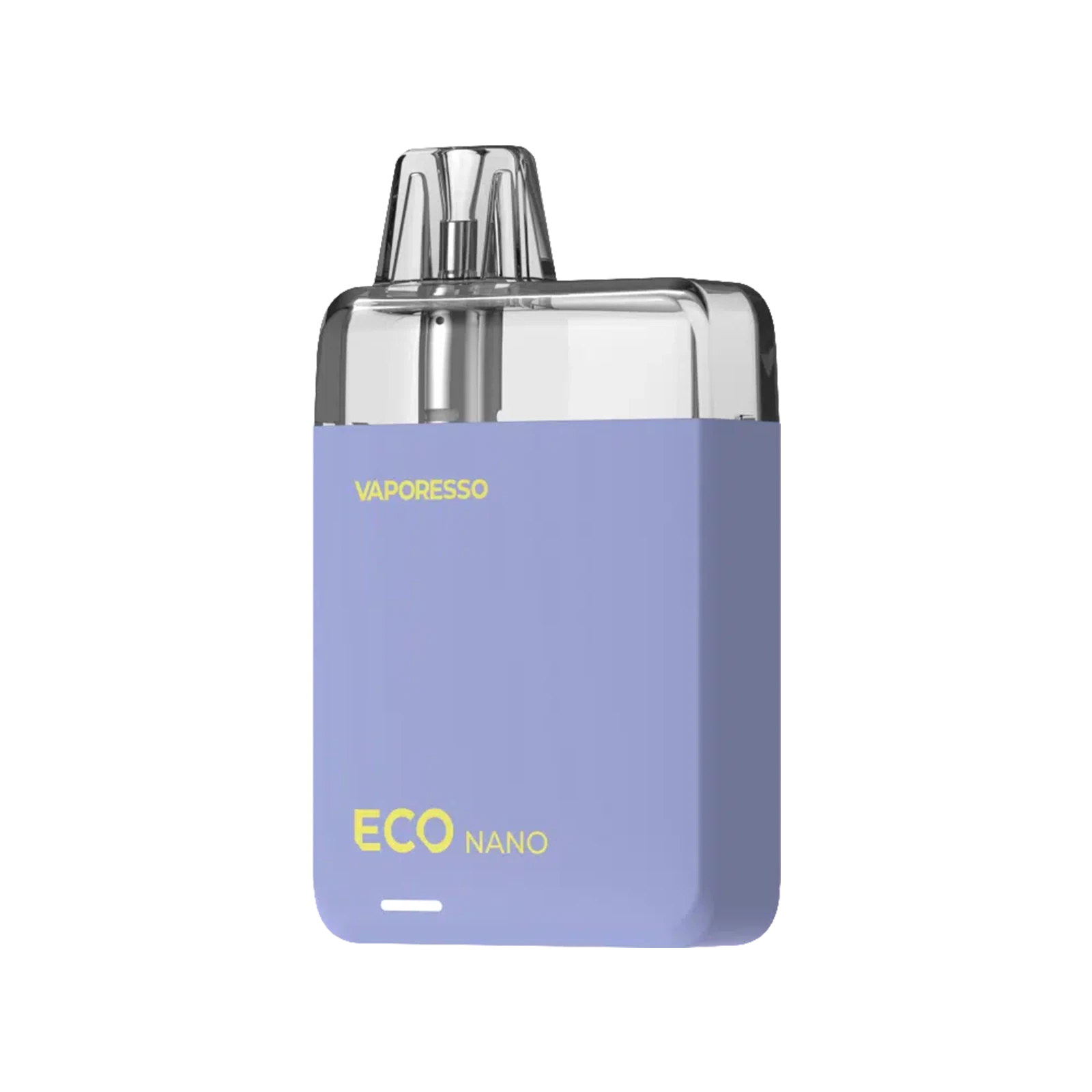 Nahaufnahme der Vaporesso ECO Nano E-Zigarette in Hellblau mit LED-Anzeige 1