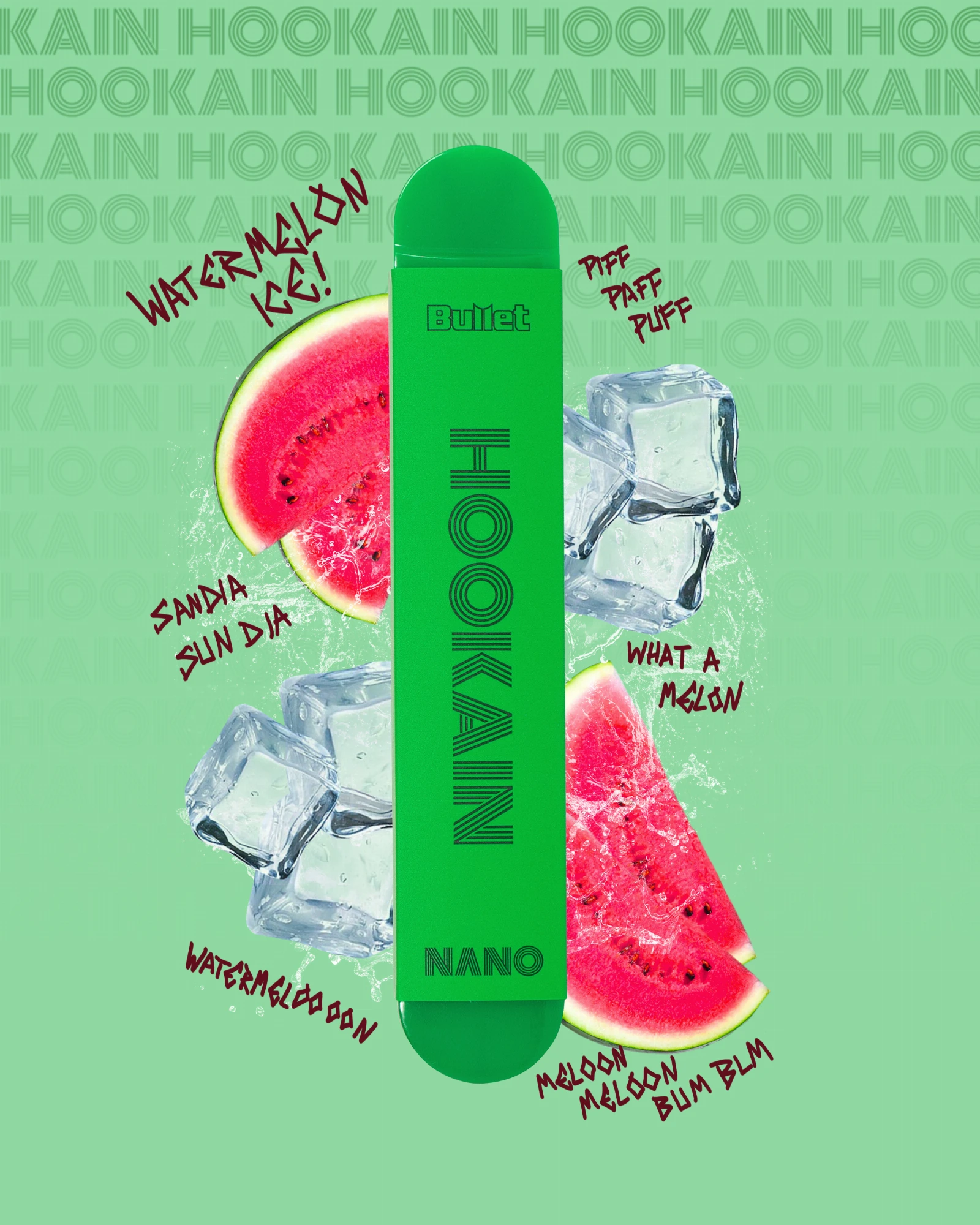 HOOKAiN Nano X Vapestick Lush Ice Watermelon Einweg E-Zigarette