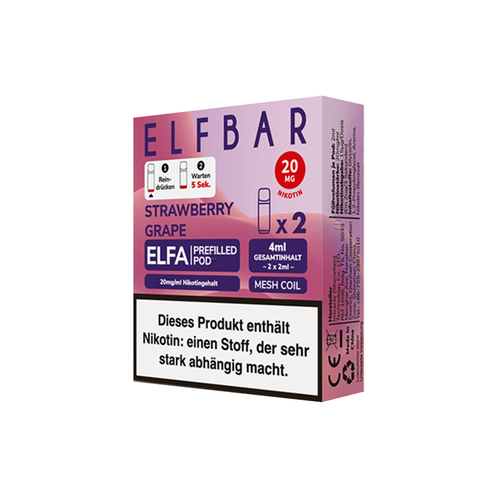Elf Bar ELFA CP Prefilled Pod Strawberry Grape | Neue Liquid Sorten1