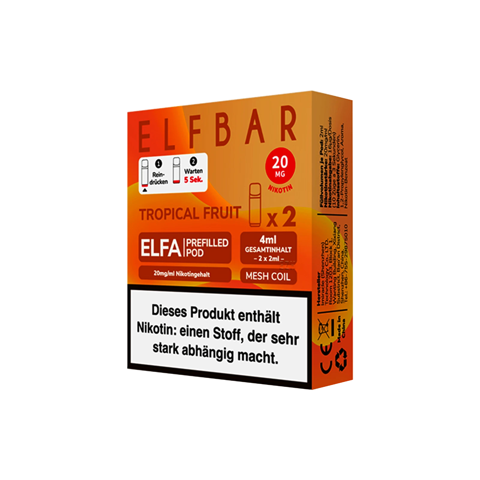 Elf Bar ELFA CP Prefilled Pod Tropical Fruit | Neue Liquid Sorten