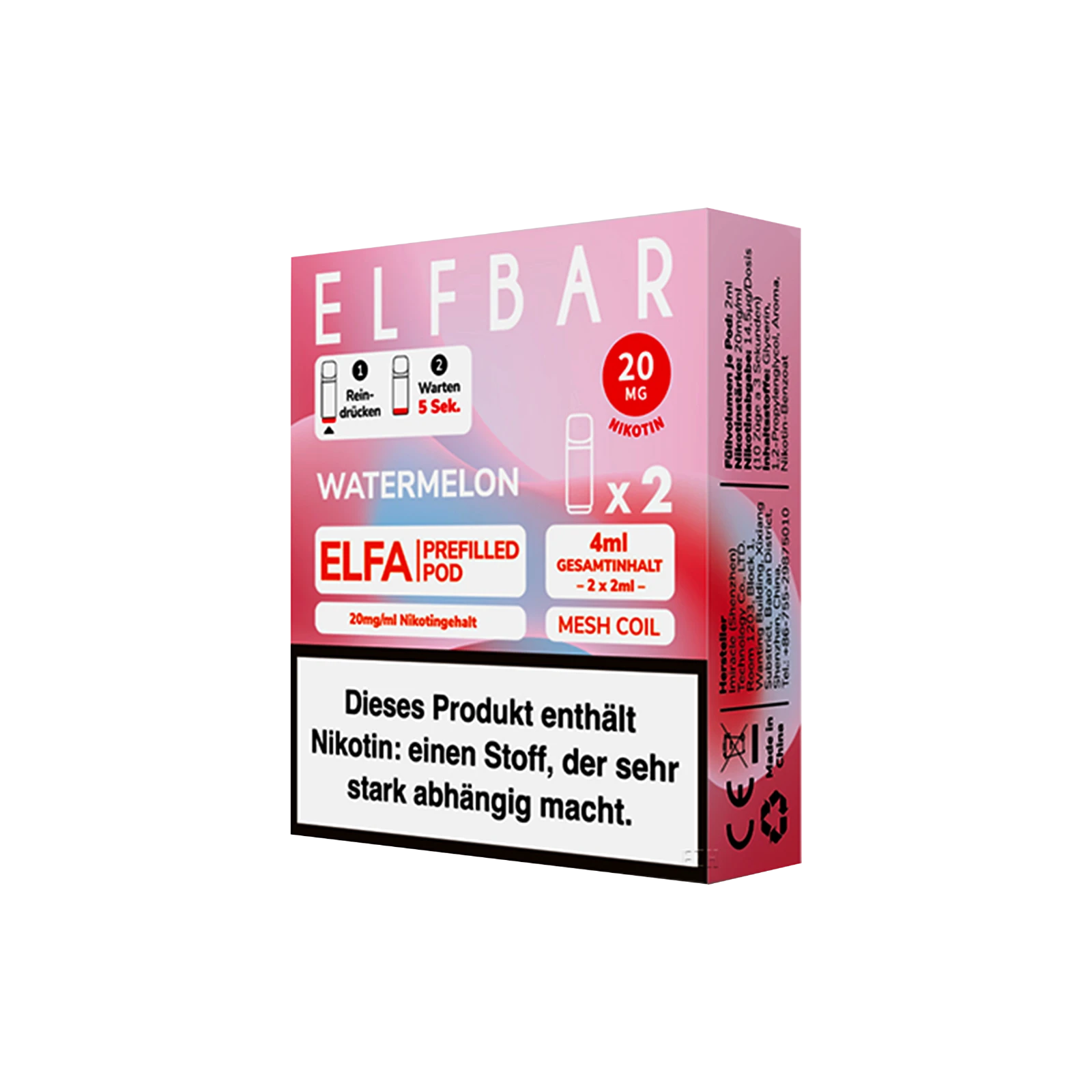 Elf Bar ELFA CP Prefilled Pod Watermelon | Neue Liquid Sorten