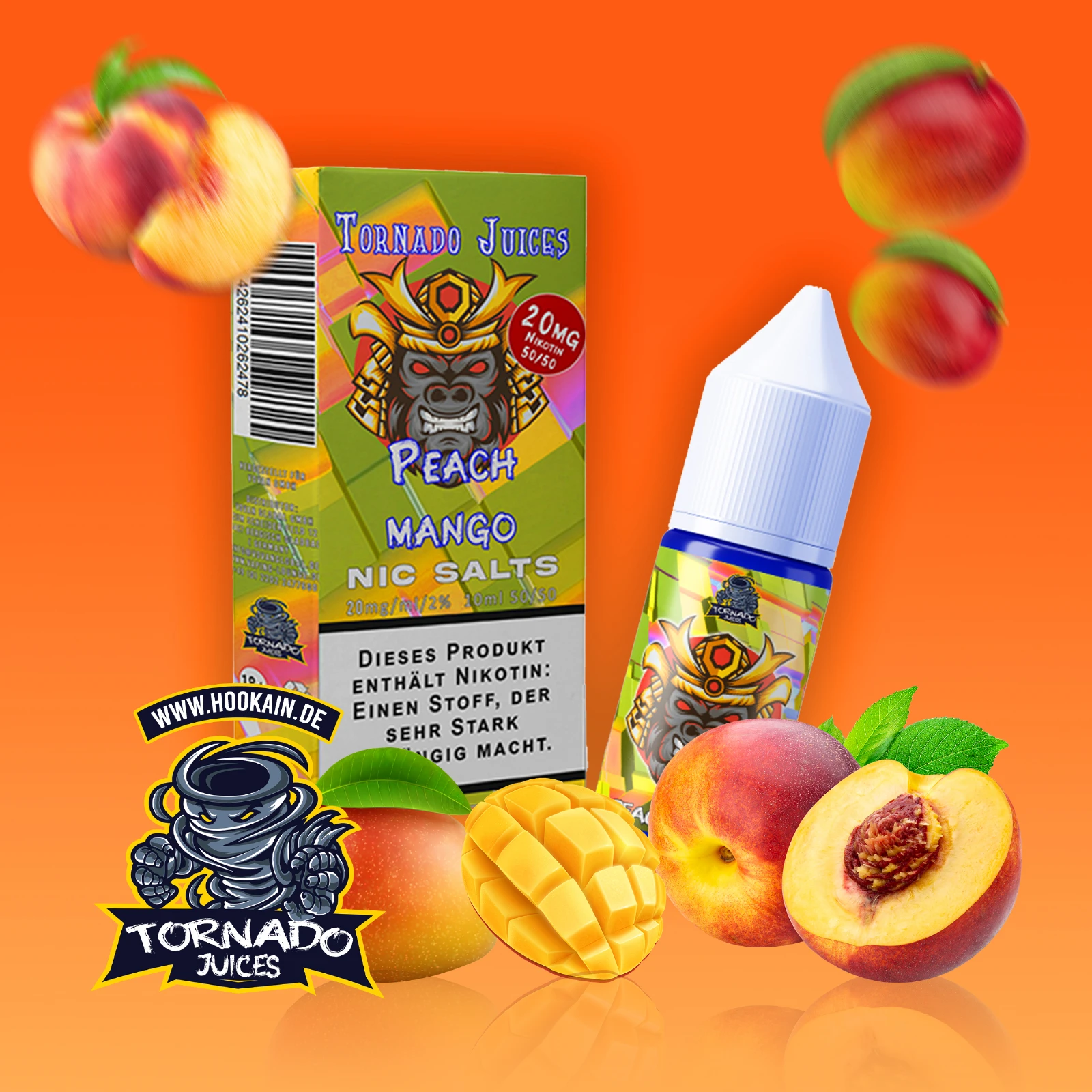 Tornado Juices Peach Mango Ice Vape E-Liquid mit Nikotinsalz