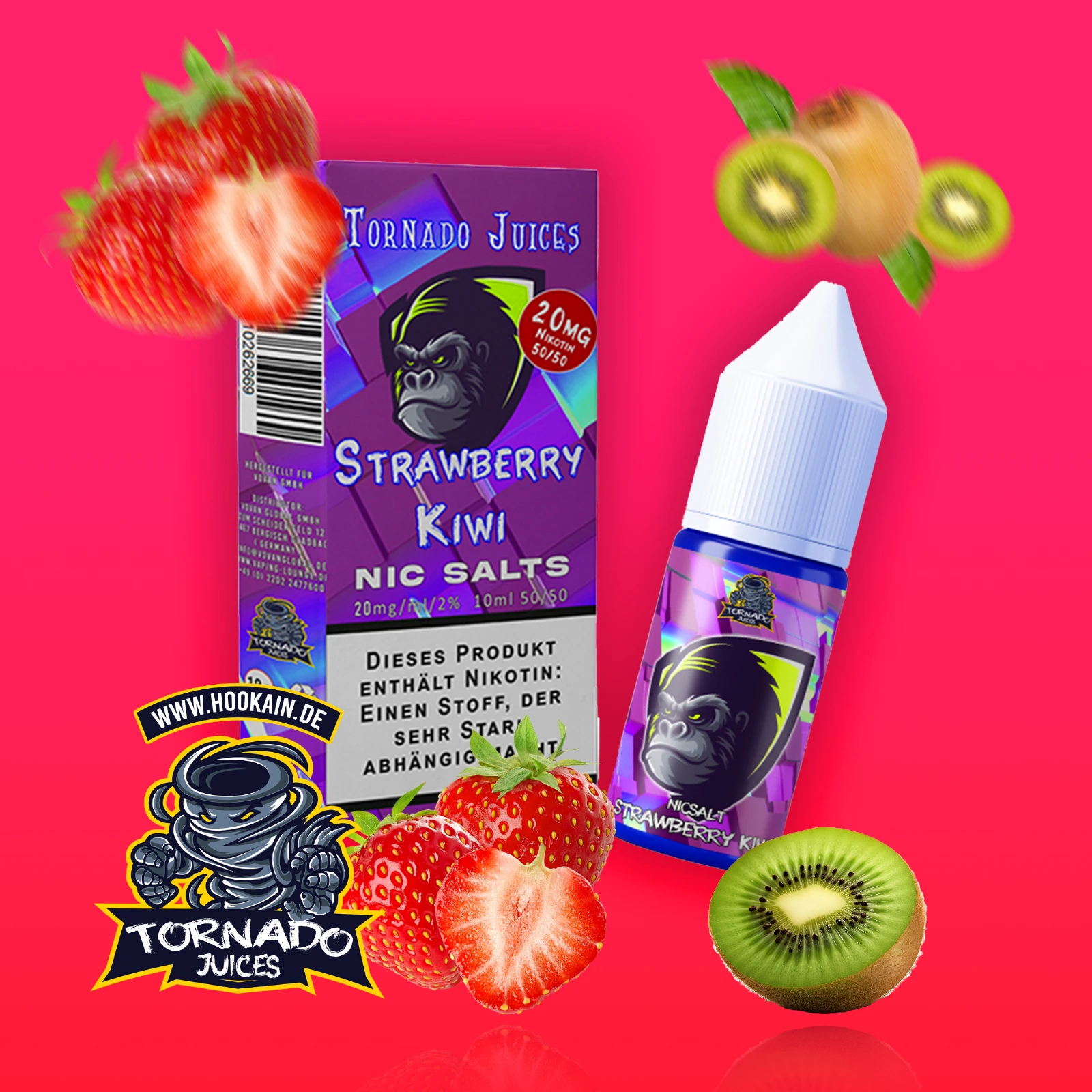 Tornado Juices Strawberry Kiwi Vape E-Liquid mit Nikotinsalz