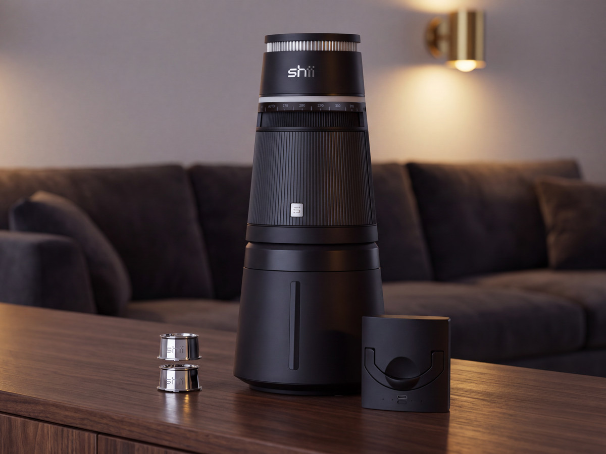 shii Komplett-Set in Ink Black: E-Shisha, Battery L und zwei Edelstahl-Pods
