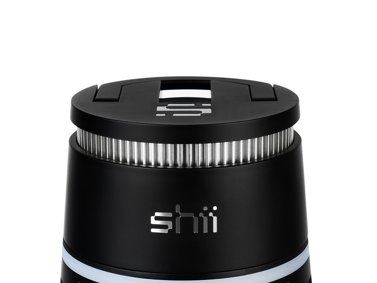 Kopf der shii Ink Black mit Heizdeckel, Lichtring und Temperaturskala