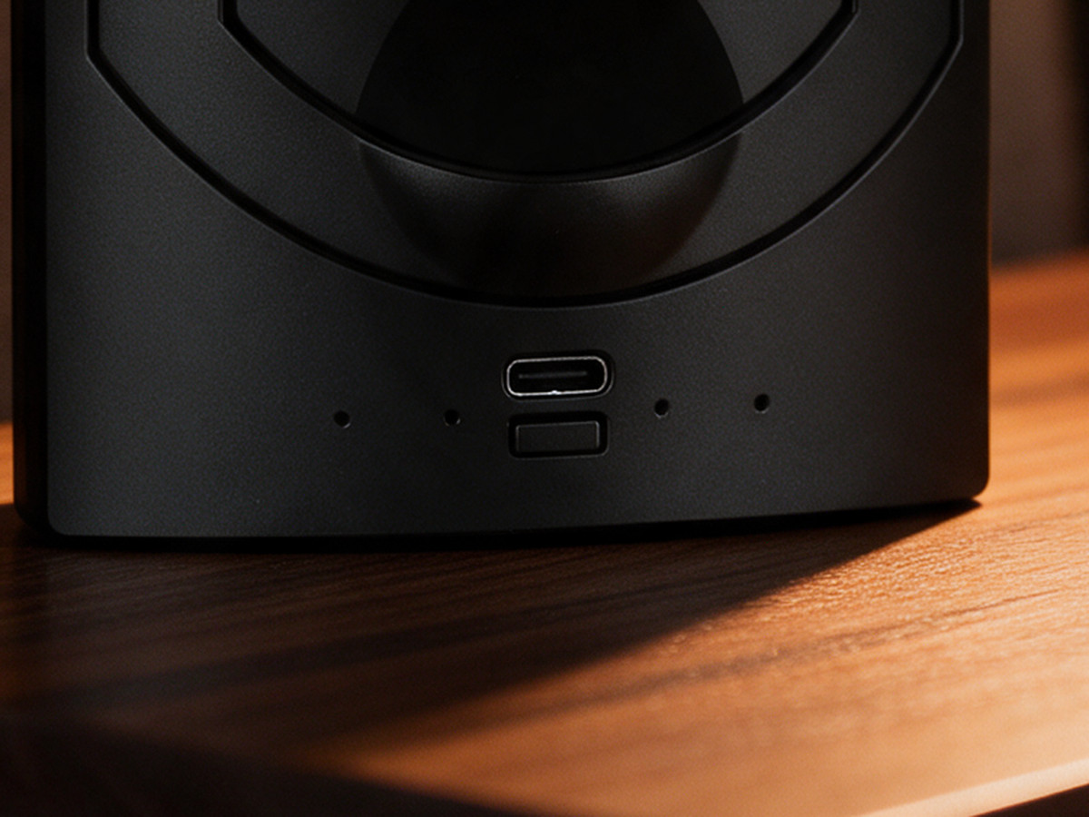Unterkante der shii Battery mit USB-C-Buchse und vier Ladestandspunkten